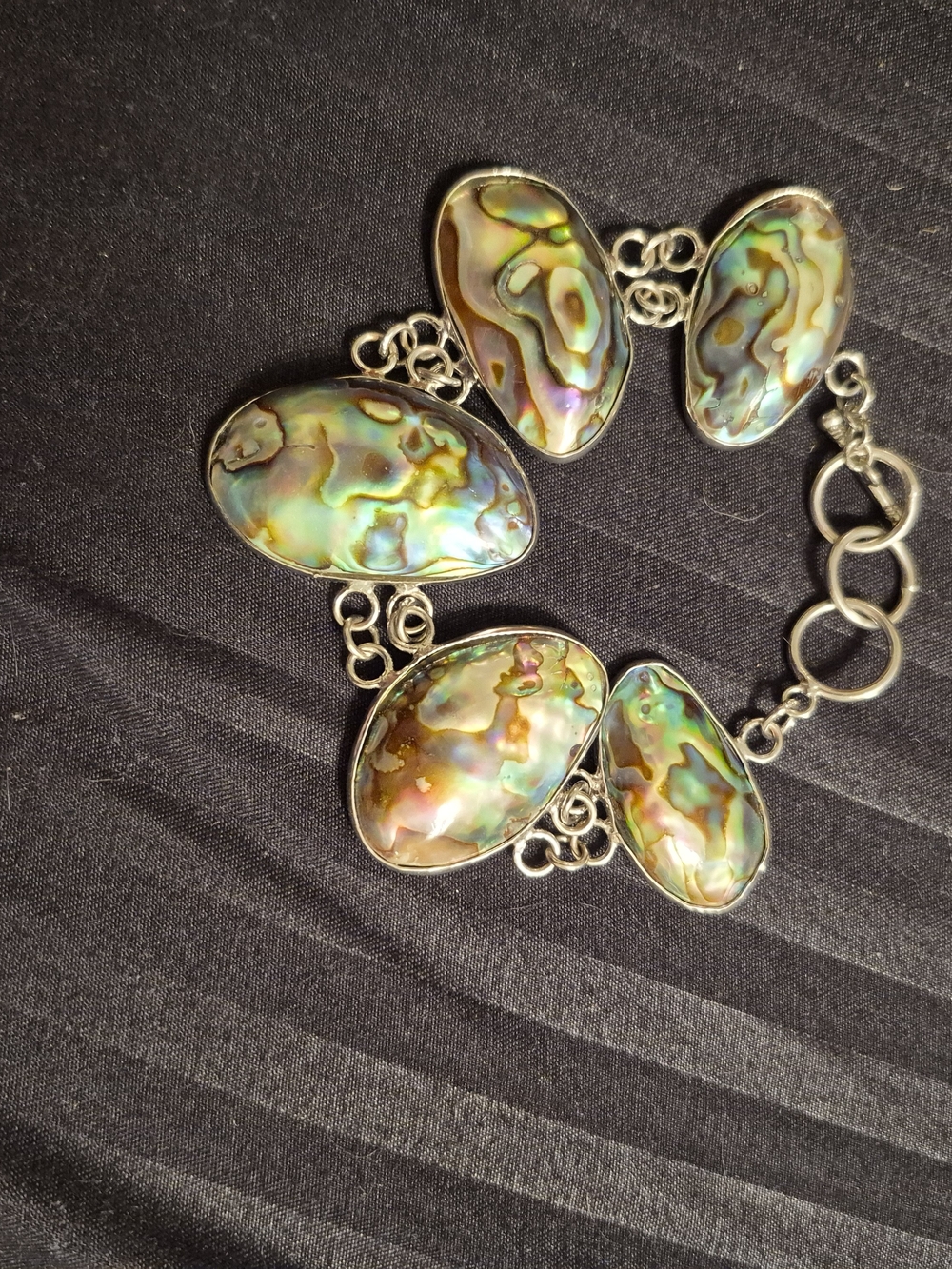 Source Unknown Iridescent Abalone Shell Bracelet - Multicolor